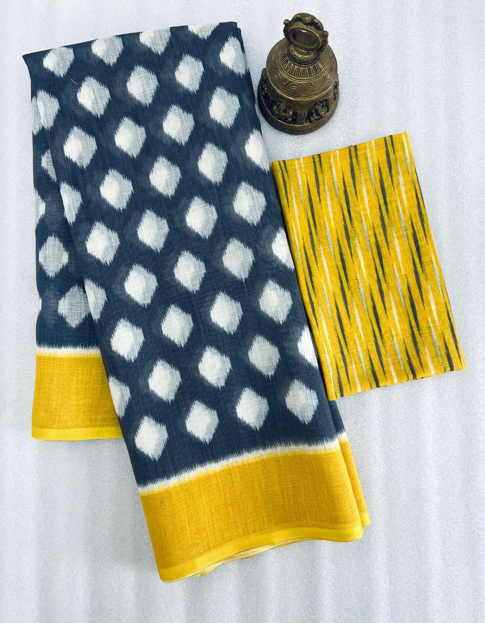 SURAJ KI CHAAV PREMIUM LINEN COTTON SAREE