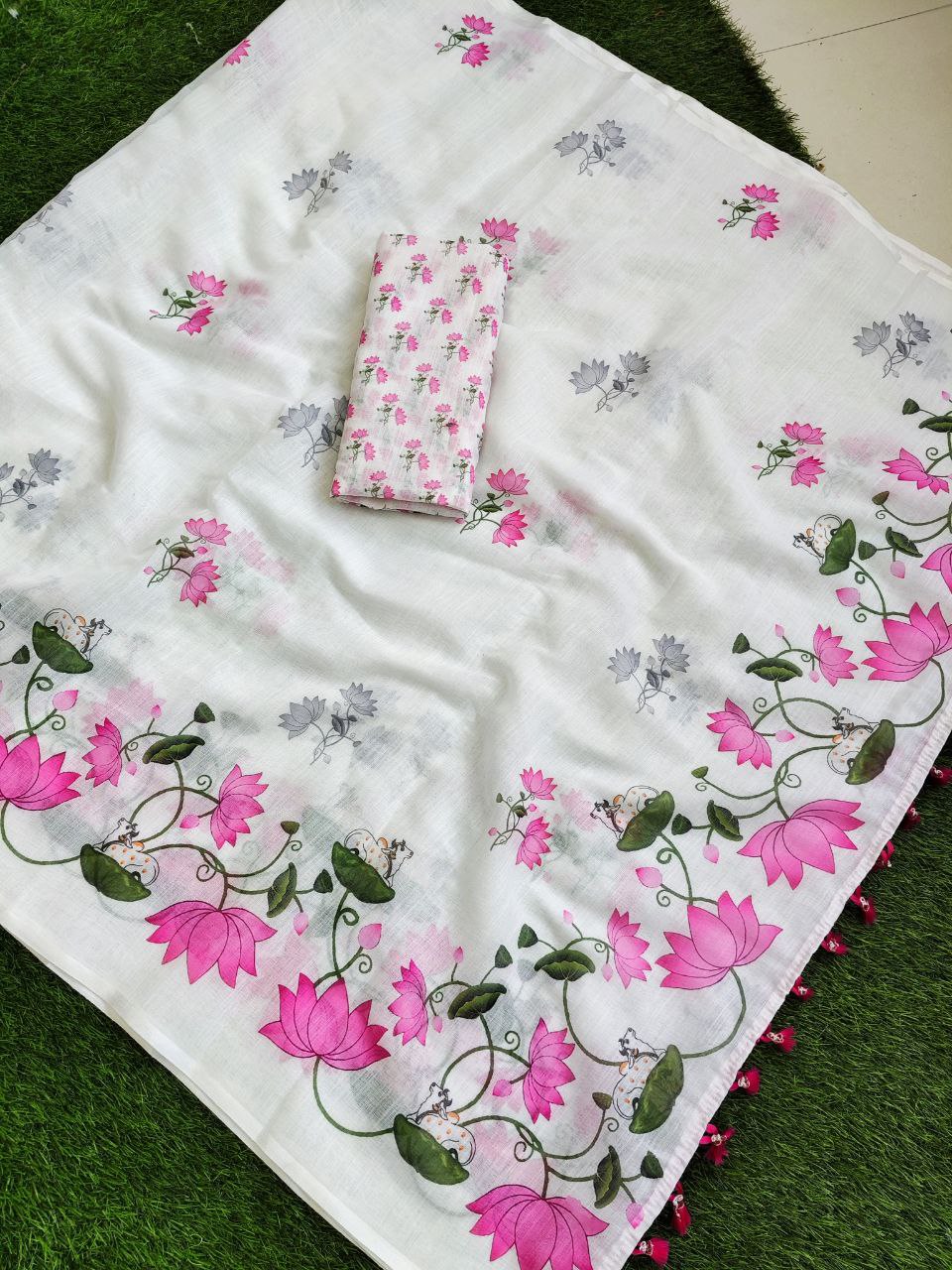 KALAMKARI LOVER LINEN COTTON SAREE