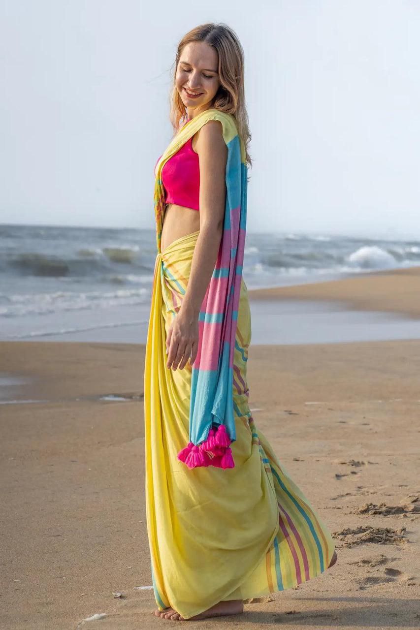 RANGEIN PREMIUM LINEN COTTON SAREE
