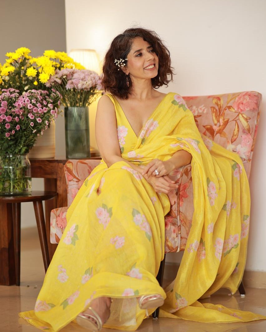 LINEN CHARM A FASHION ALARM PREMIUM LINEN COTTON SAREE