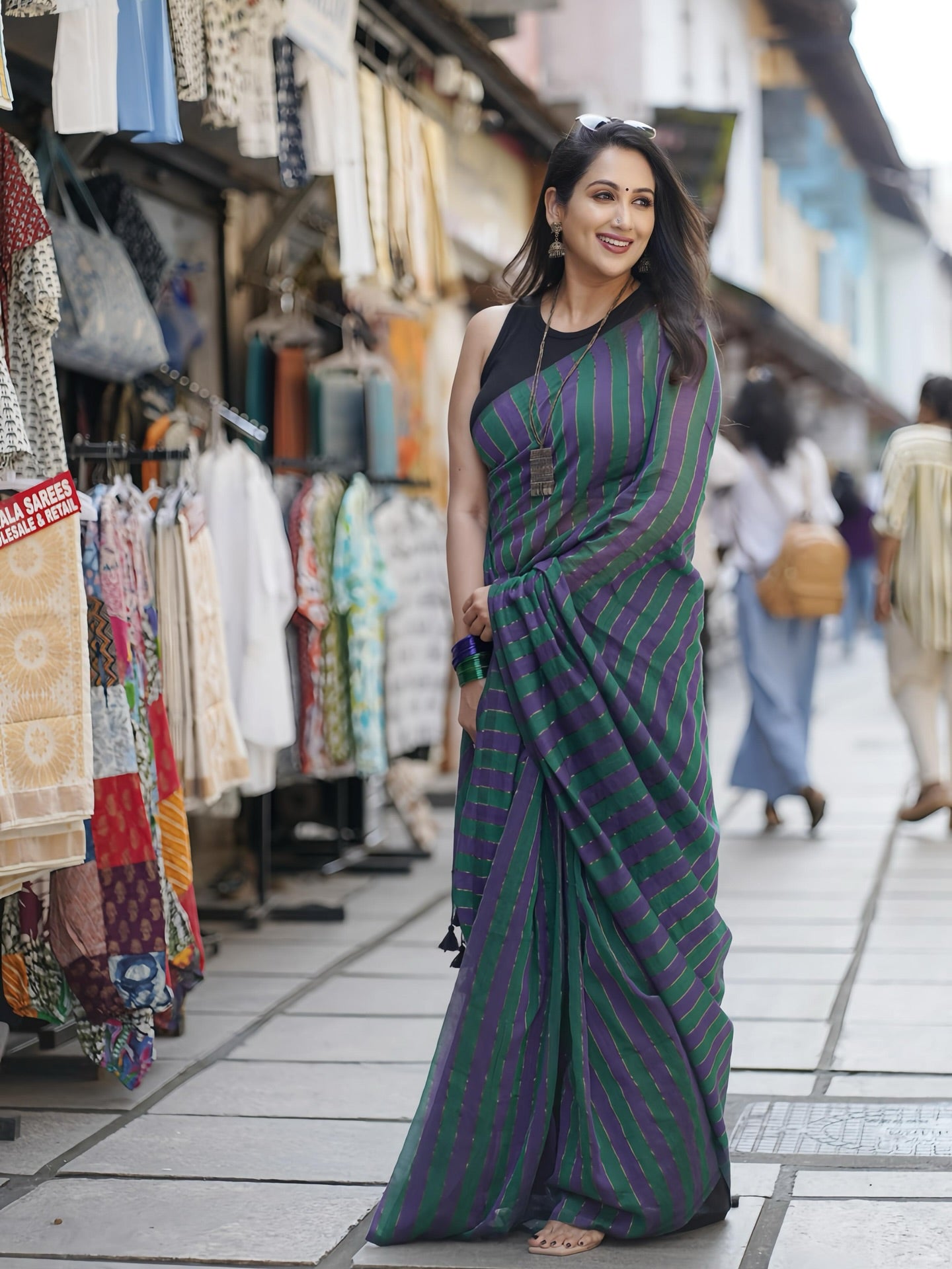 SHUDH DESI LOOK PREMIUM LINEN COTTON SAREE