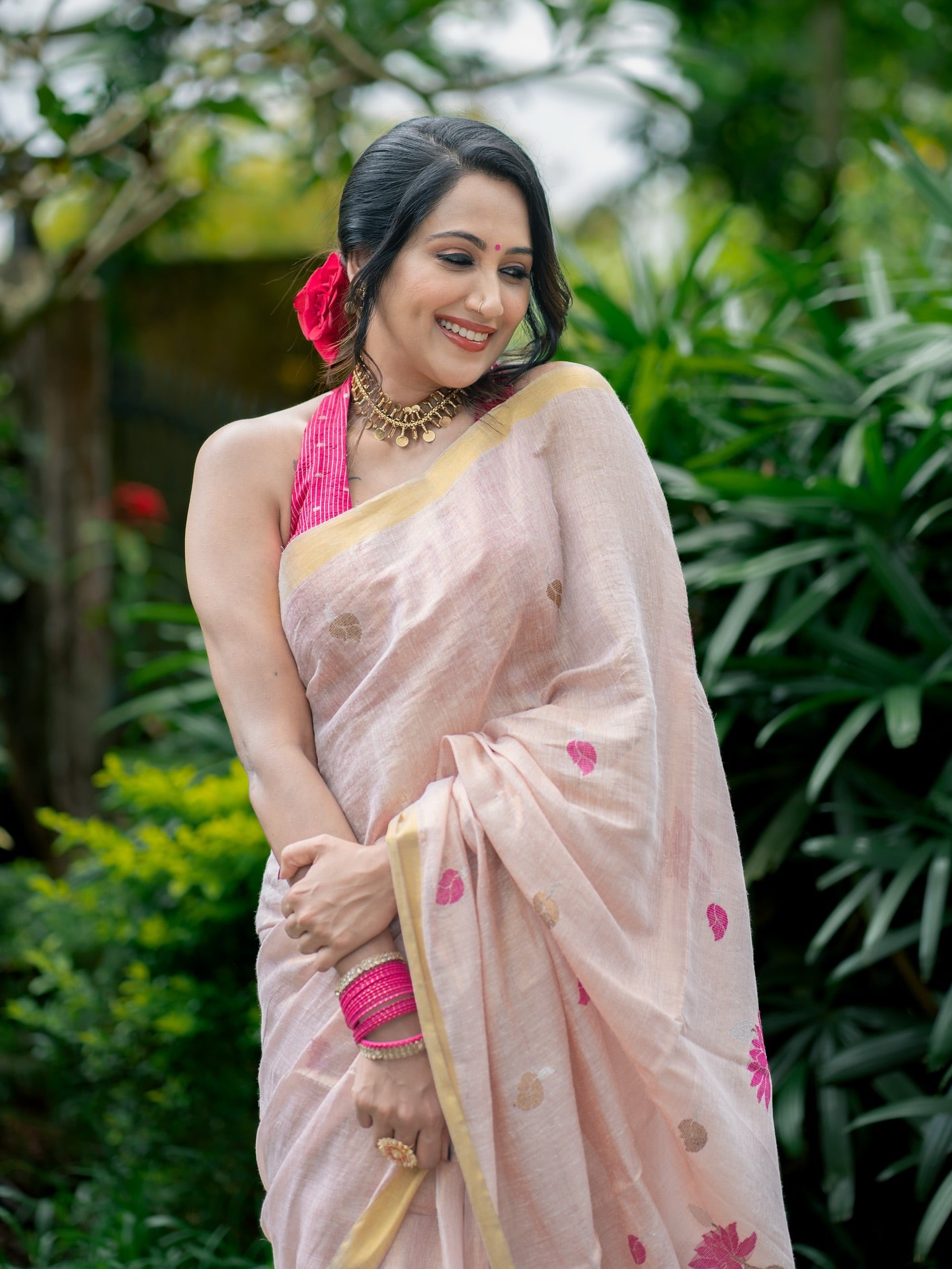 YEH JHULPHE WALE PREMIUM LINEN COTTON SAREE