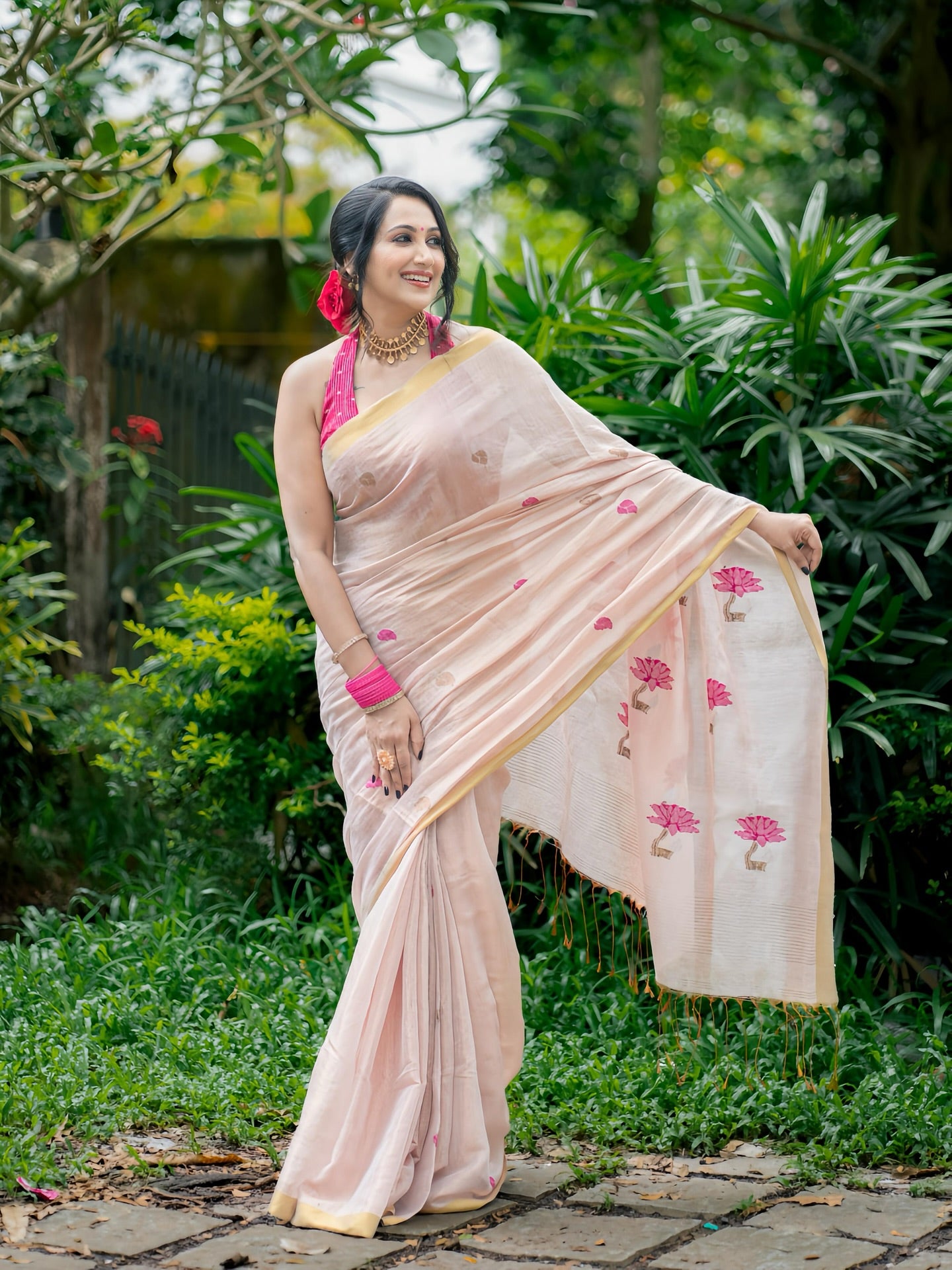 YEH JHULPHE WALE PREMIUM LINEN COTTON SAREE