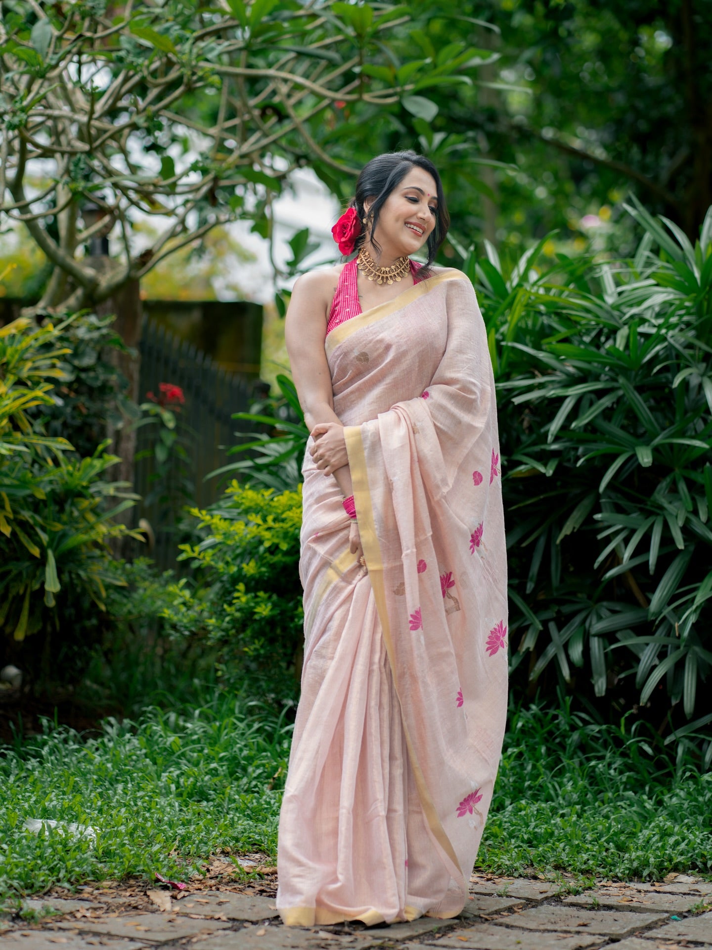 YEH JHULPHE WALE PREMIUM LINEN COTTON SAREE