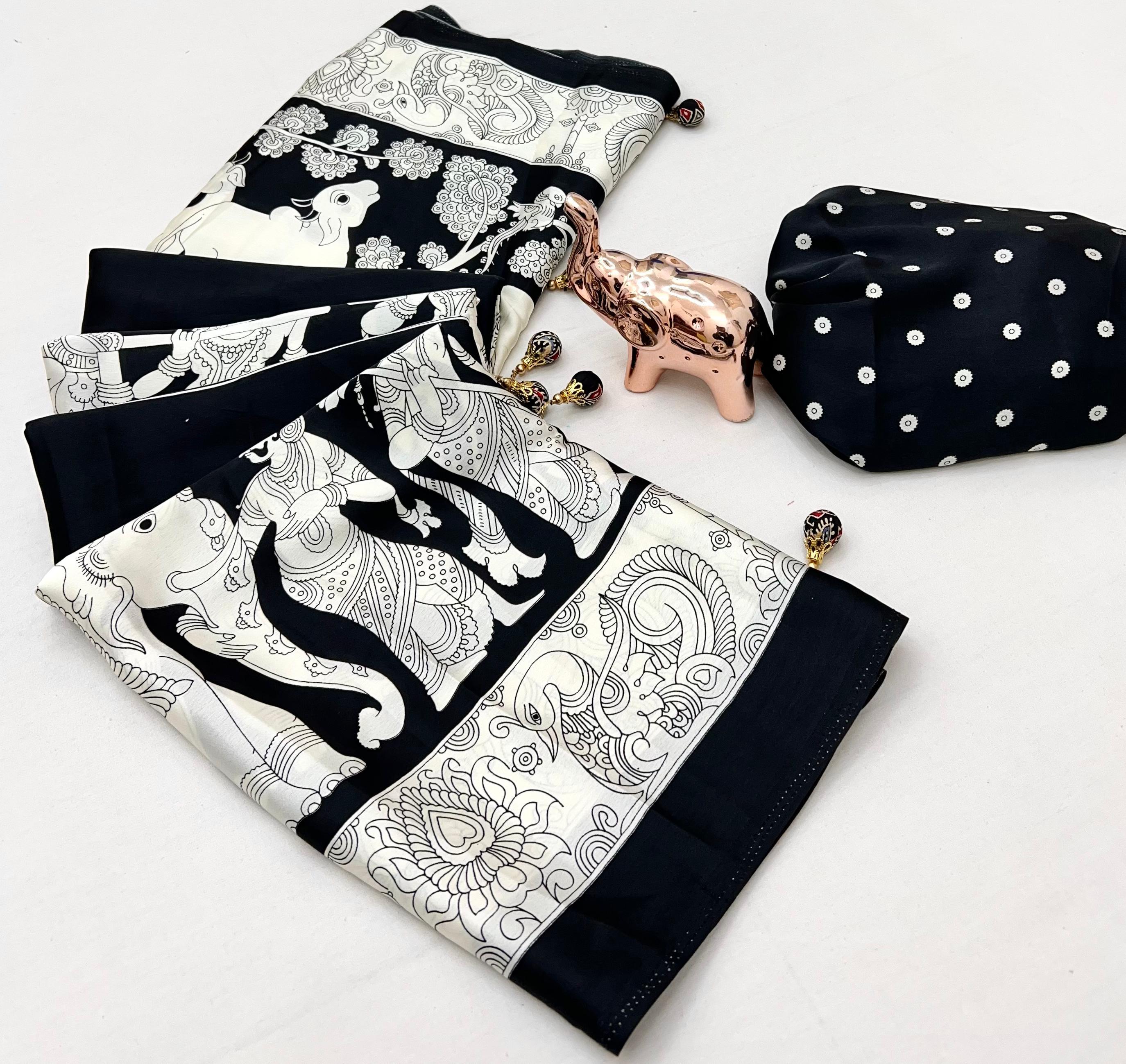 KALAMKARI LOVER PREMIUM MODAL GAJJI SILK SAREE