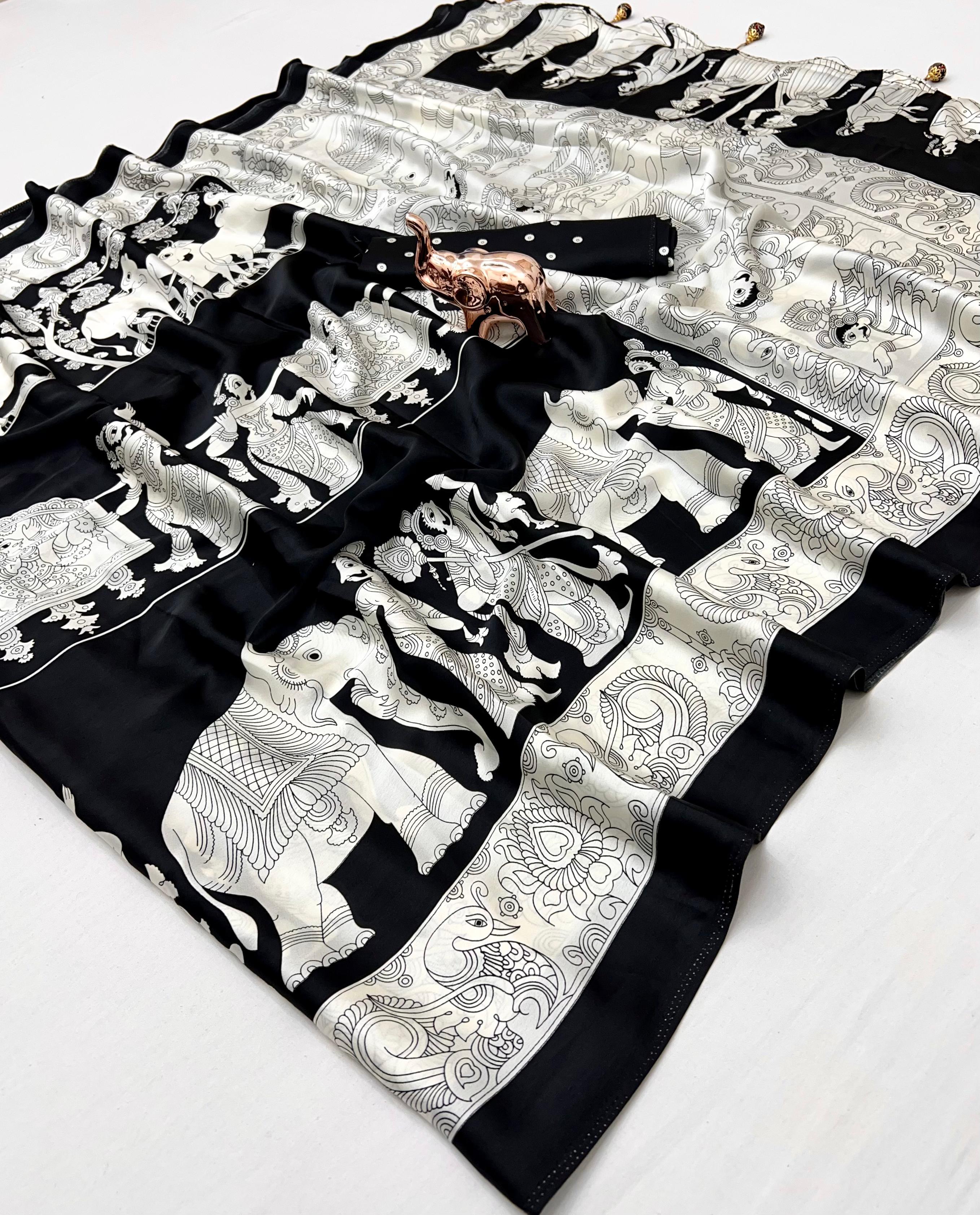 KALAMKARI LOVER PREMIUM MODAL GAJJI SILK SAREE