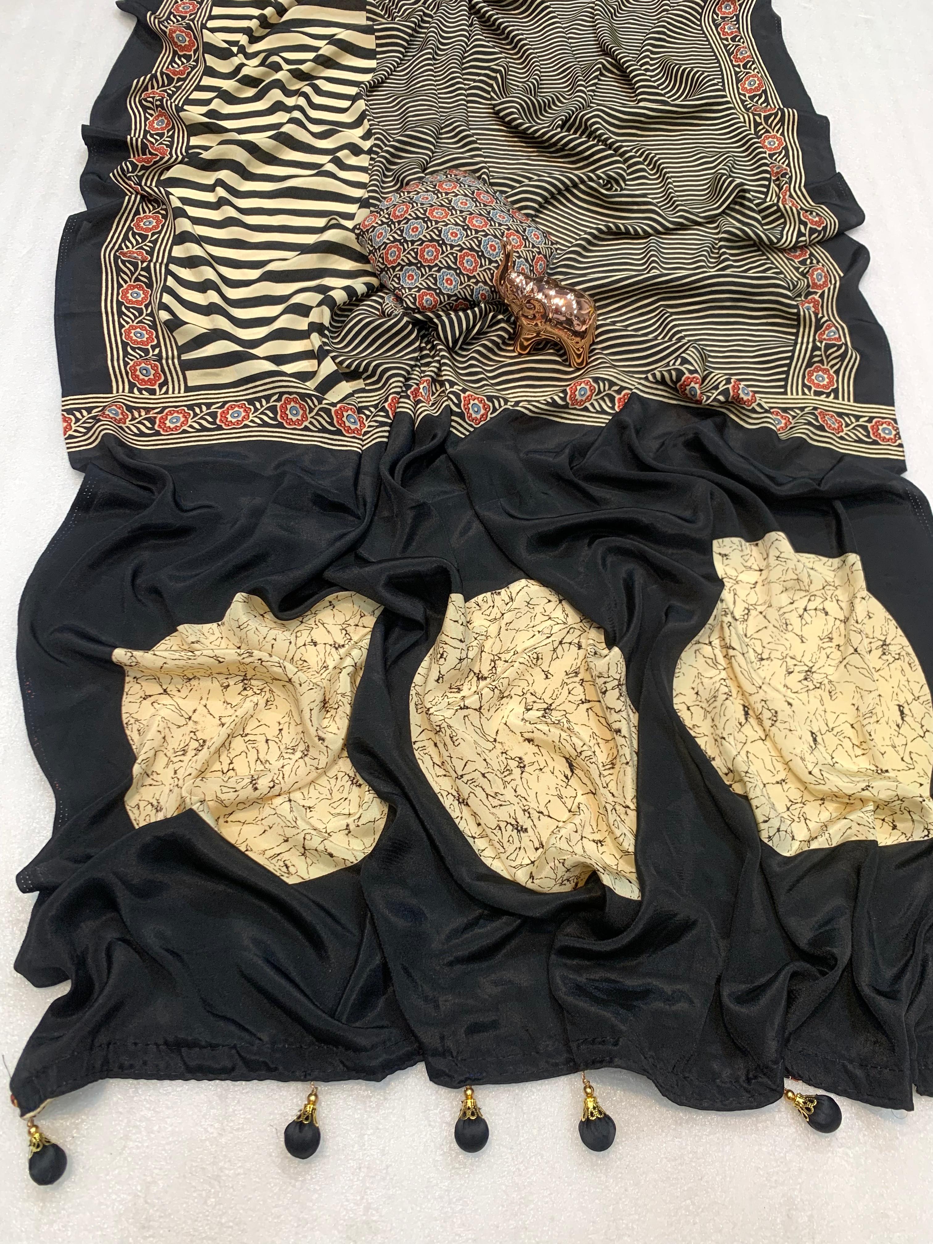 PEOPLE SEARCHING FOR MODAL SILK OR GAJJI SILK OR HAND BLOCK PRINTED SAREE,SHOW THEM IN METRO CITY